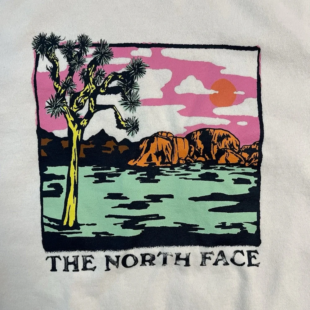 The North Face Graphic Crewneck Sweatshirt Desert Landscape Logo Mens M EUC